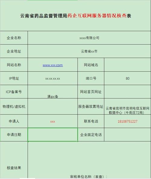 云南省《互联网药品信息服务许可证》前置审批表填写指南